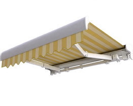 Terrace awning in a cassette