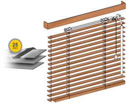 Wooden venetian blinds 25mm, rope ladder