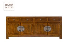Kommode Ibuku 4 låger + 4 skuffer, brun 174x50x90cm
