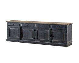 Kommode 240x48x94 gammel sort &amp; naturlig