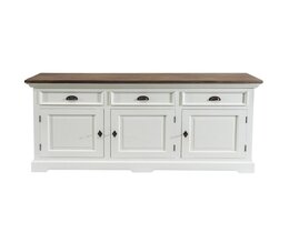 Kommode Brighton 180x55x95cm hvid &amp; naturgrå