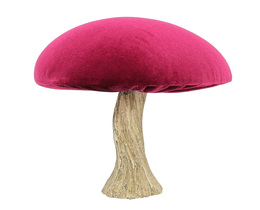 Dekoracja Velvet Champignon 17 cm rubin