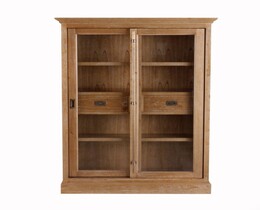 Vitrineskab Chantal 115x40x158cm med 2 skuffer