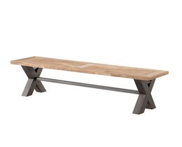 Bænk Moscal 160x40x46 sort &amp; naturlig