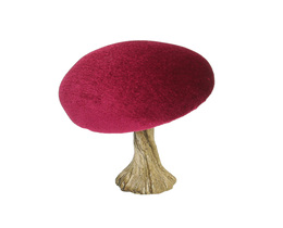 Dekoracja Velvet Champignon 10 cm rubin