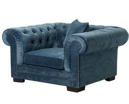 Lænestol Chesterfield Classic Velour Midnat 118x96x77cm