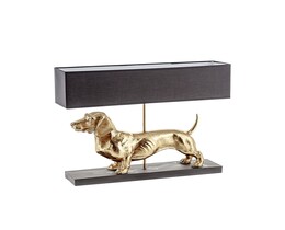 Bordlampe Guld Hund 48cm