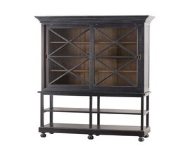 Skænk Rimir 160x50x220 gammel sort &amp; naturlig