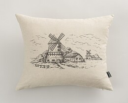 Pudebetræk til pude Countryside Windmill 45x45 cm