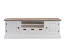 TV-skab Brighton 150x40x65cm hvid &amp; natur