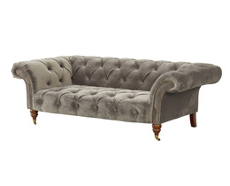 Sofa Chesterfield Glamour Velvet Grå 2-personers