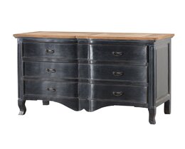 Kommode Tulon 130x55x90 gammel sort &amp; naturlig