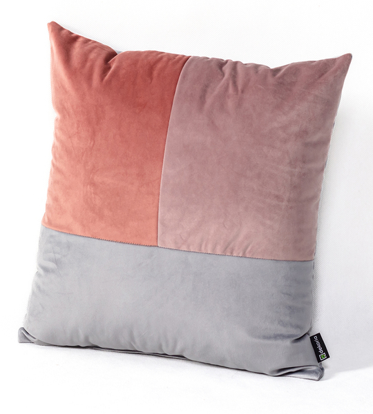Poduszka Patchwork kwadratowa pink grey lilac