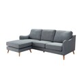 Corner sofa Venuste denim blue/brown